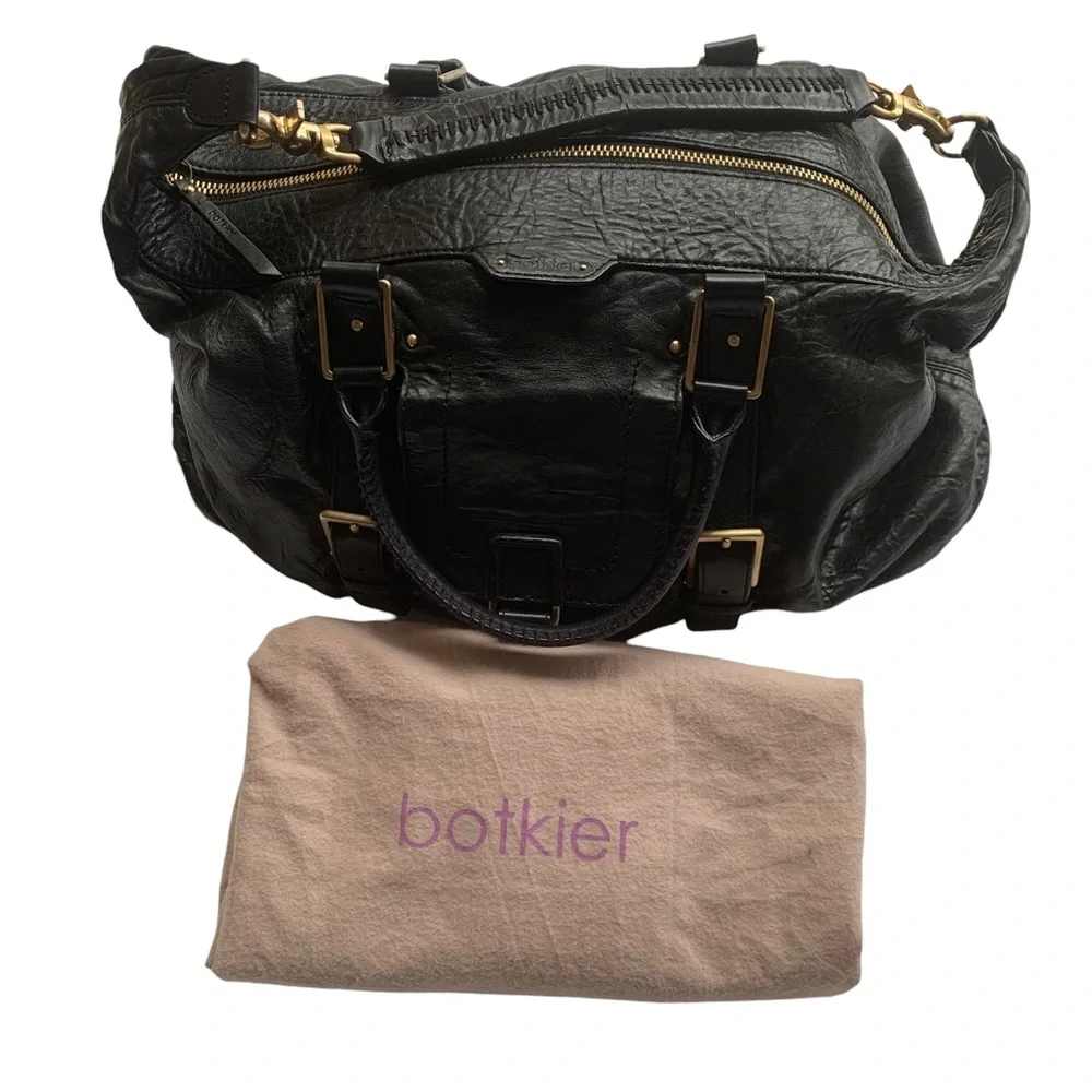 Botkier Black Leather Sasha Duffel Handbag